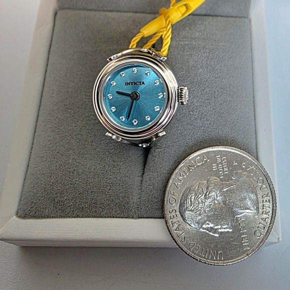 NEW Invicta‎ Mini Angel Women\'s Ring Watch - 17.5mm Blue (49071) Adjustable main image 5